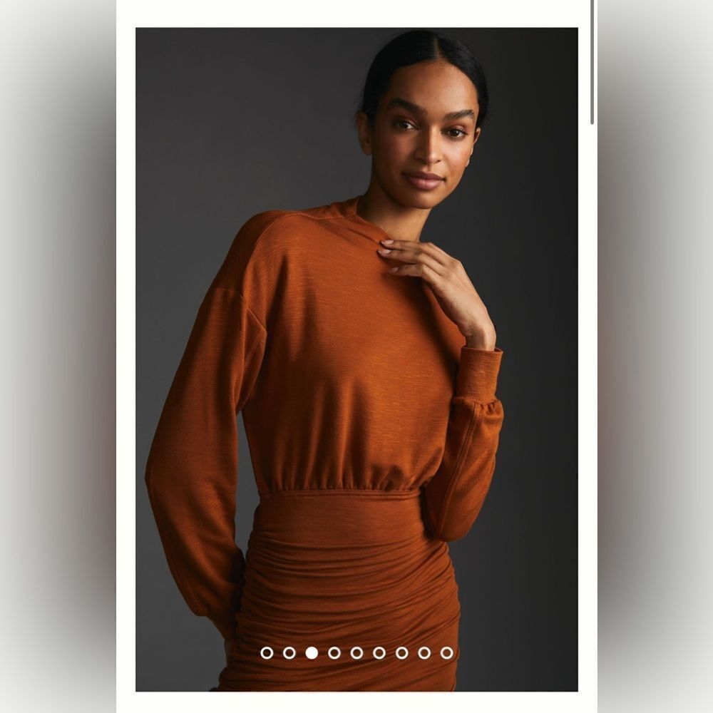 Anthropologie Daily Practice Ruched Cozy Mini Dress - Picture 3 of 4